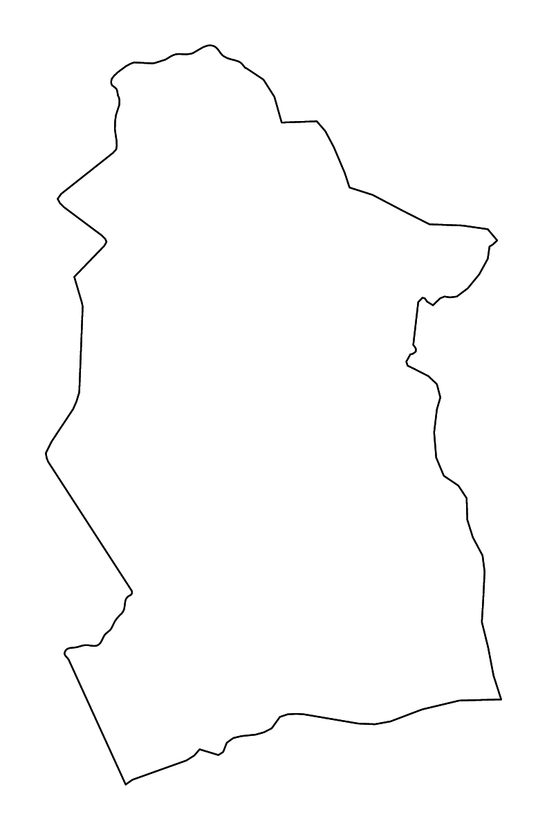 Mapa de contorno de Mandoul, Chad con ríos.