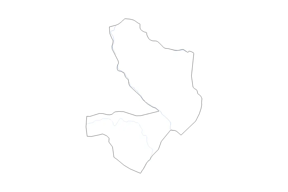 Outline map of Mayo-Kebbi Est Prefecture, Chad with subdivision borders and rivers.