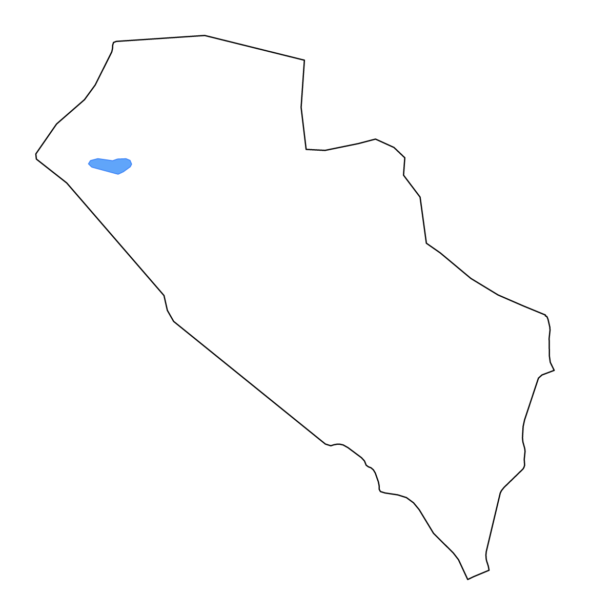 Mapa de contorno de Mayo-Kebbi Ouest, Chad con lagos y ríos.