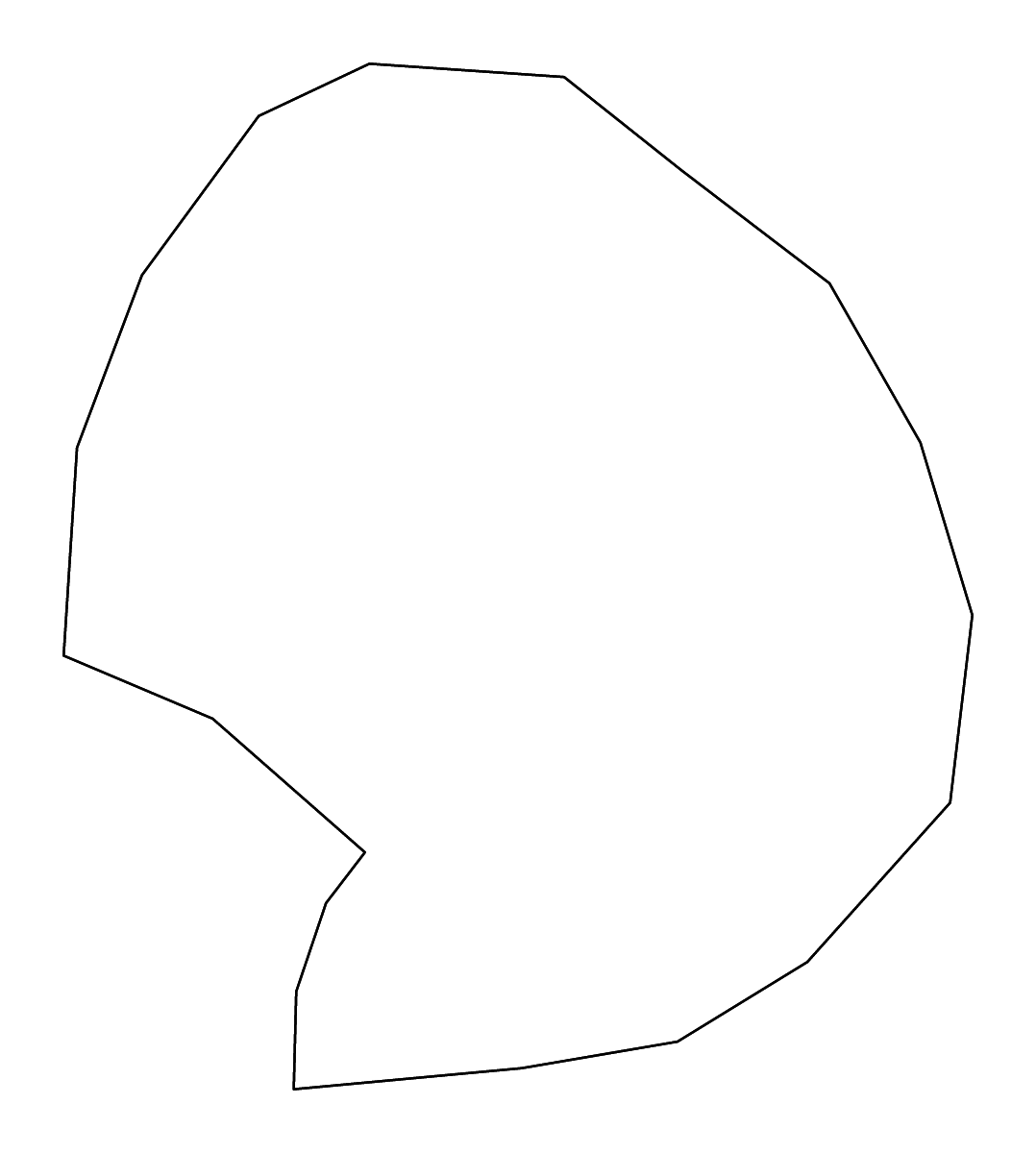 Carte de contour de N'Djamena, Chad avec rivières.