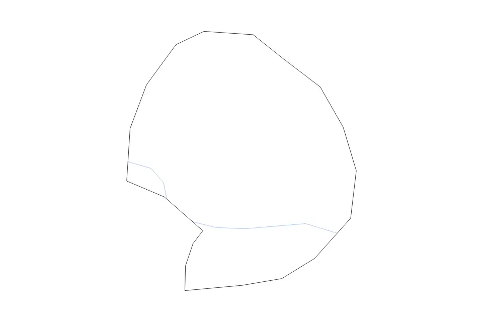 Outline map of N'Djamena Capital, Chad with subdivision borders and rivers.