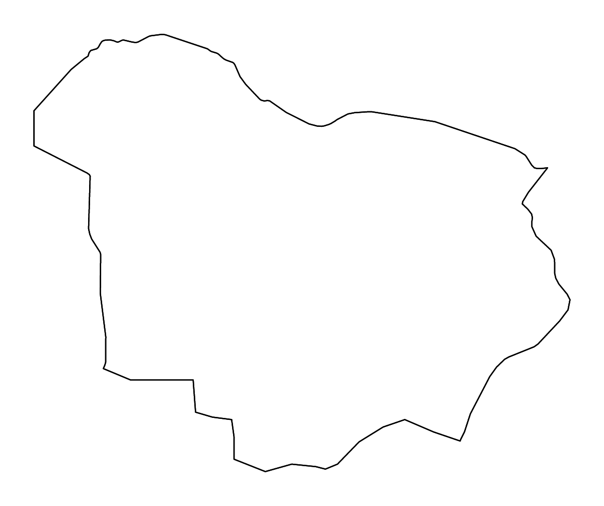 Mapa de contorno de Ouaddaï, Chad con ríos.
