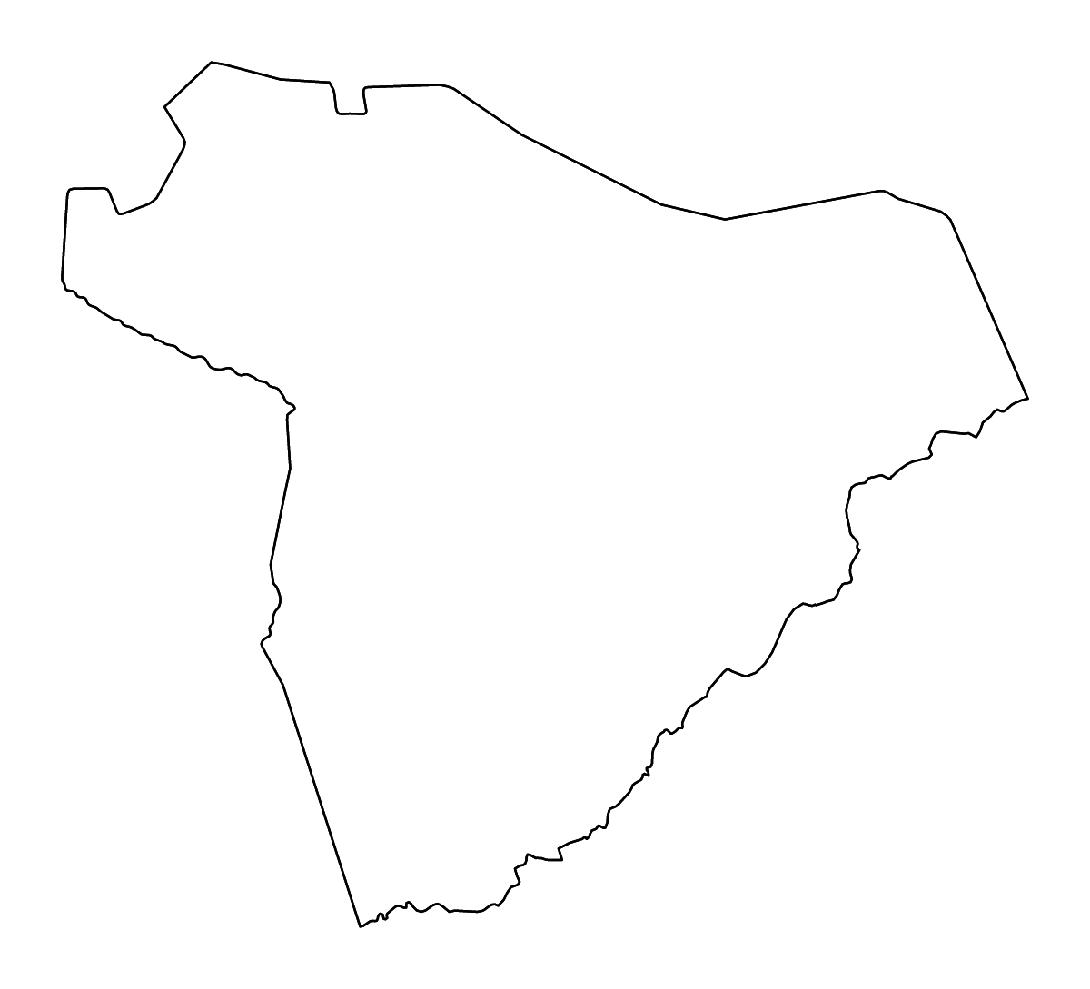 Mapa de contorno de Salamat, Chad con ríos.
