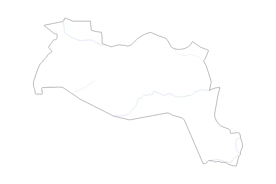 Mapa de Sila, Chad de tipo contorno y ríos para África, con contorno y ríos con límites limpios.