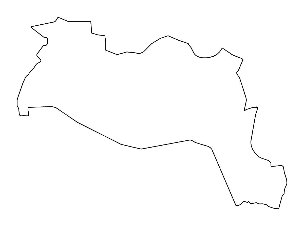 Mapa de contorno de Sila, Chad con ríos.