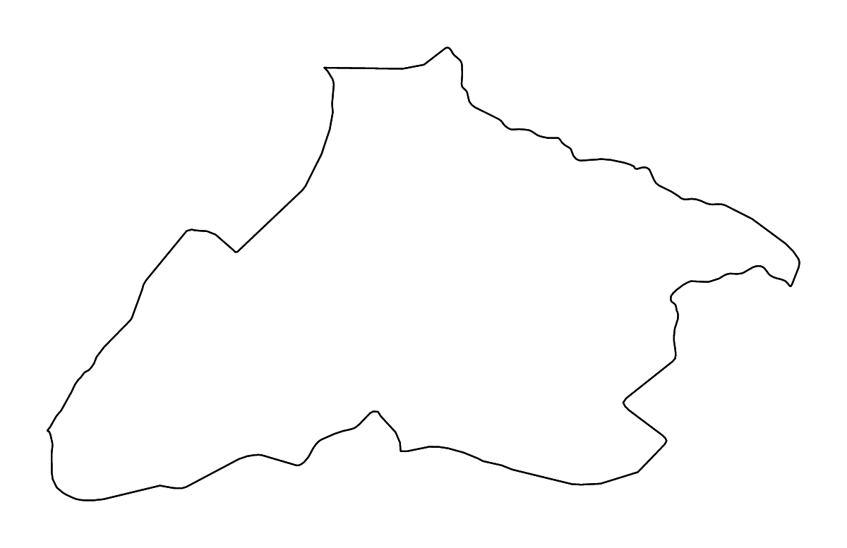 Mapa de contorno de Tandjilé, Chad con ríos.