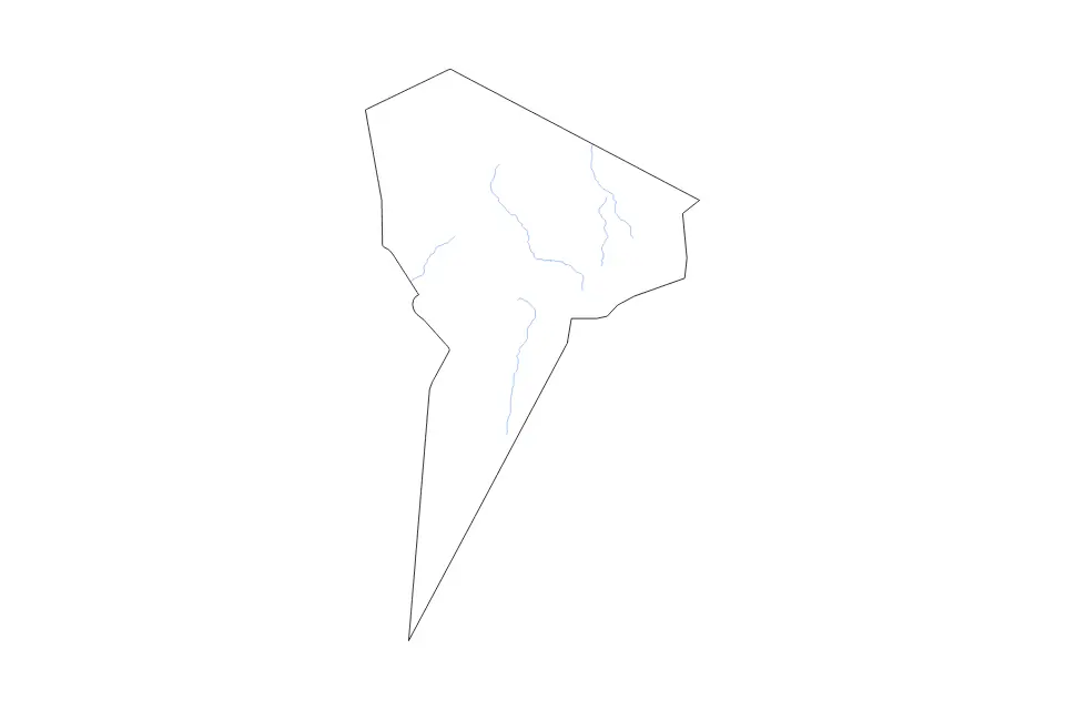 Mapa de Tibesti, Chad de tipo contorno y ríos para África, con contorno y ríos con límites limpios.