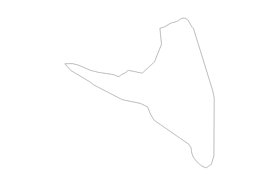 Mapa de Anjouan, Comoros de tipo contorno para África, con contorno con límites limpios.