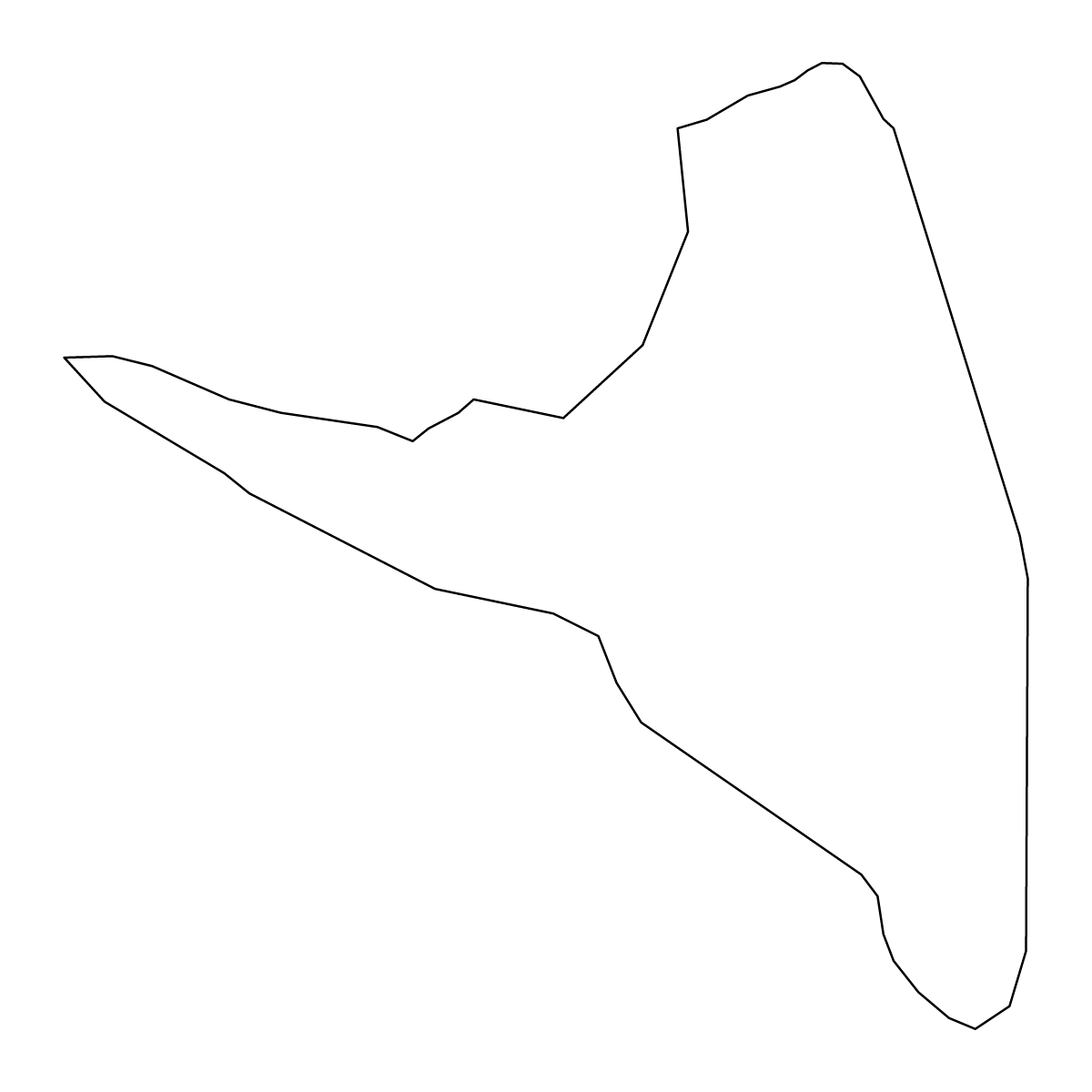 Carte de contour de Anjouan, Comoros.