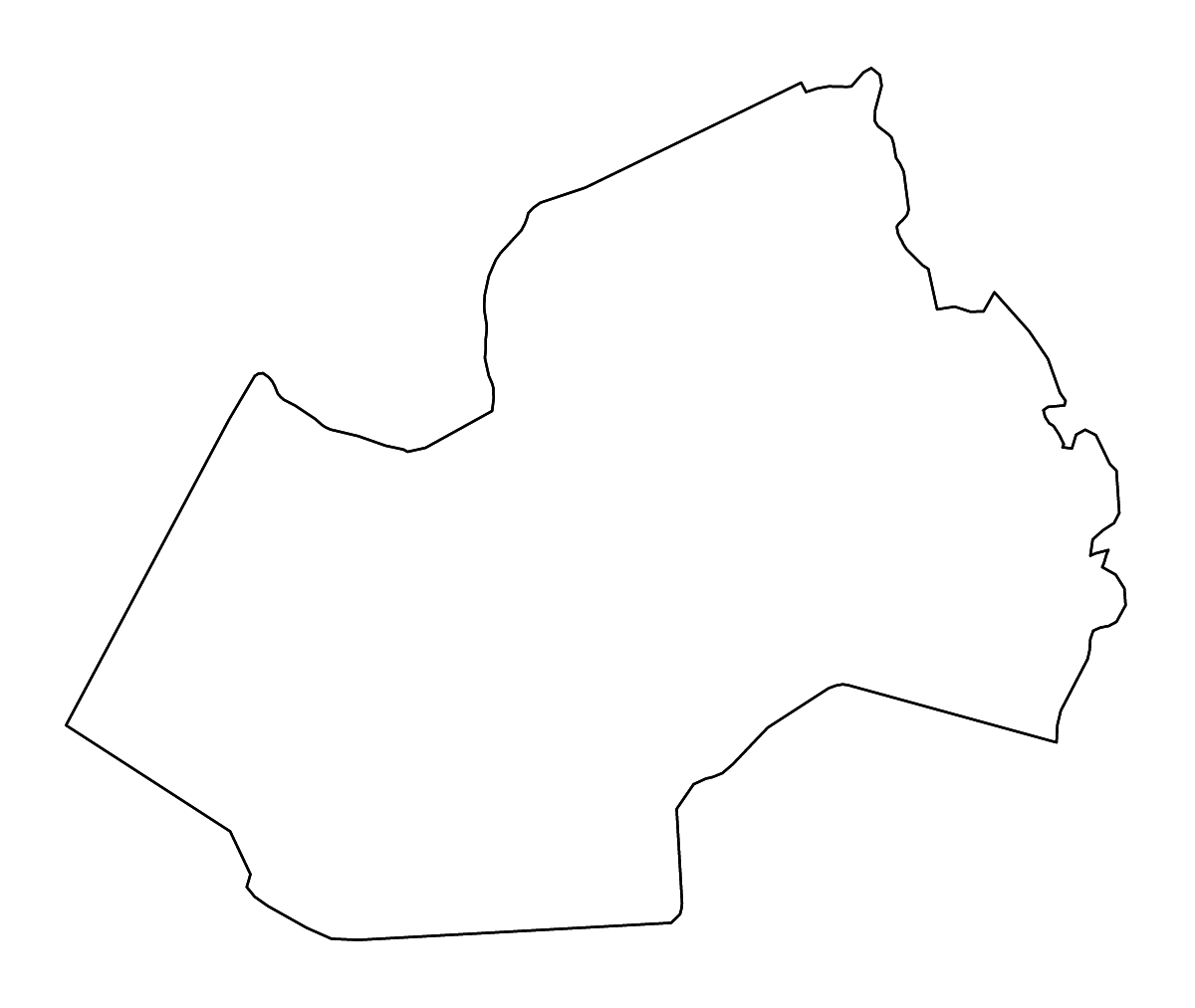 Mapa de contorno de Agnéby, Côte d'Ivoire con ríos.