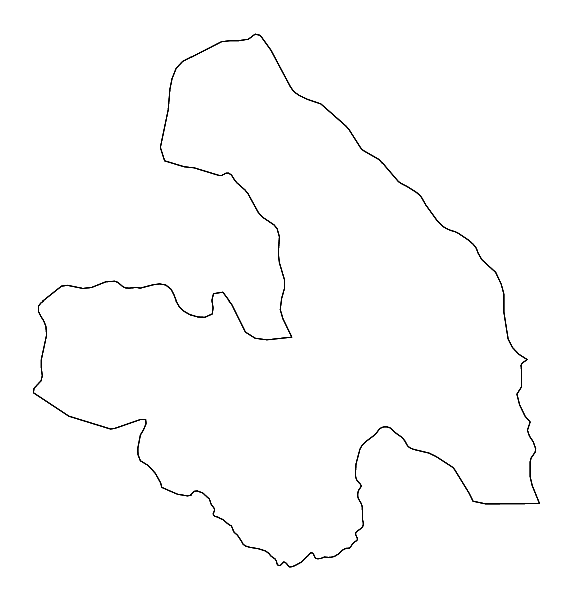 Mapa de contorno de Bafing, Côte d'Ivoire con ríos.