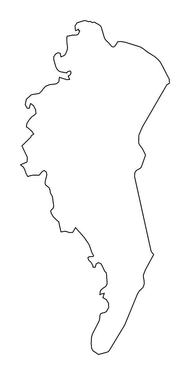 Mapa de contorno de Comoé, Côte d'Ivoire con ríos.