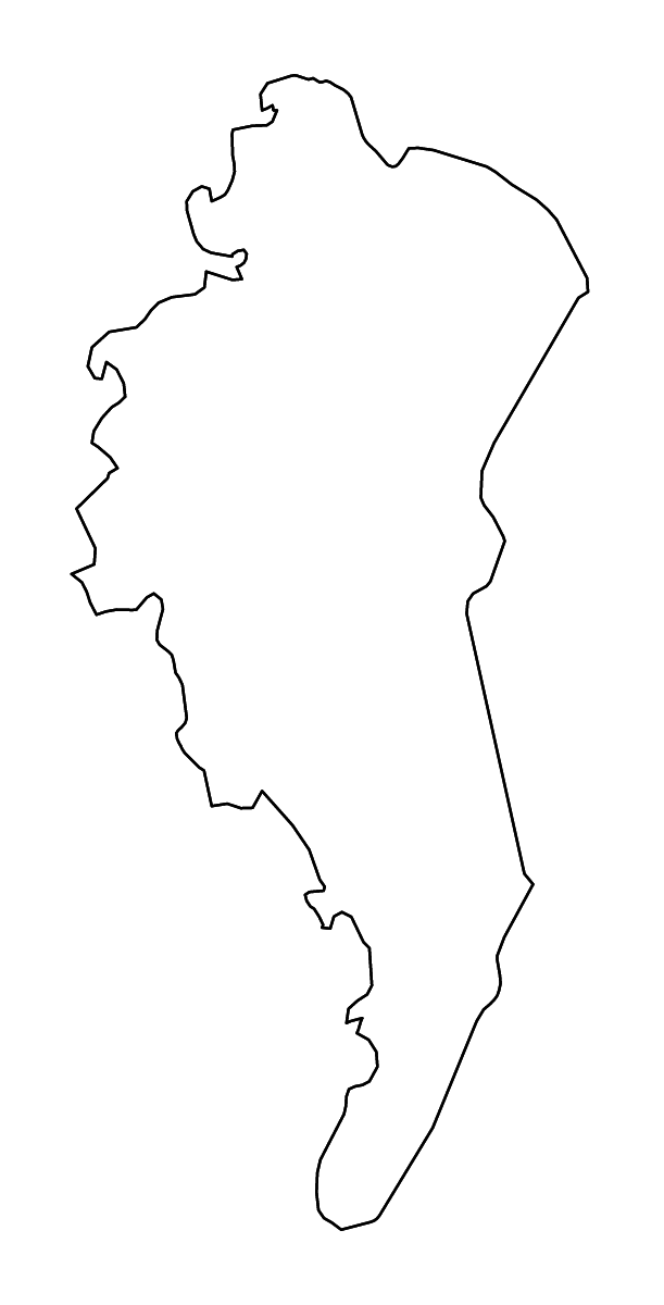 Mapa de contorno de Comoé, Côte d'Ivoire con ríos.