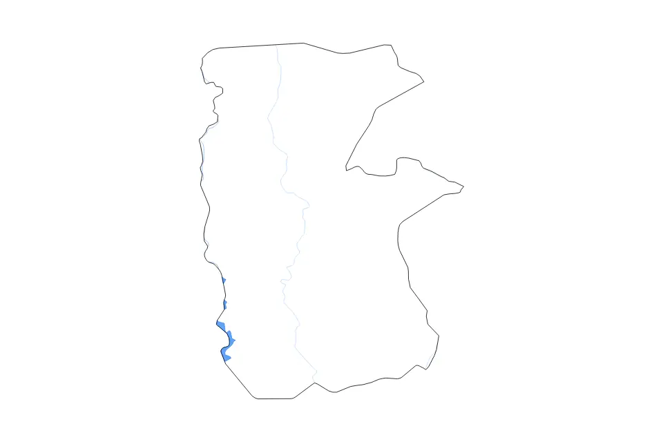 Mapa de Haut-Sassandra, Cote D Ivoire de tipo contorno, lagos y ríos para África, con contorno, lagos y ríos con elementos de agua como Lake Buyo.