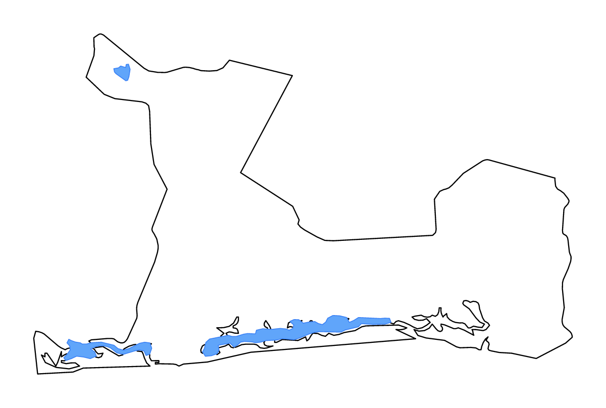 Carte de contour de Lagunes, Côte d'Ivoire avec lacs et rivières.