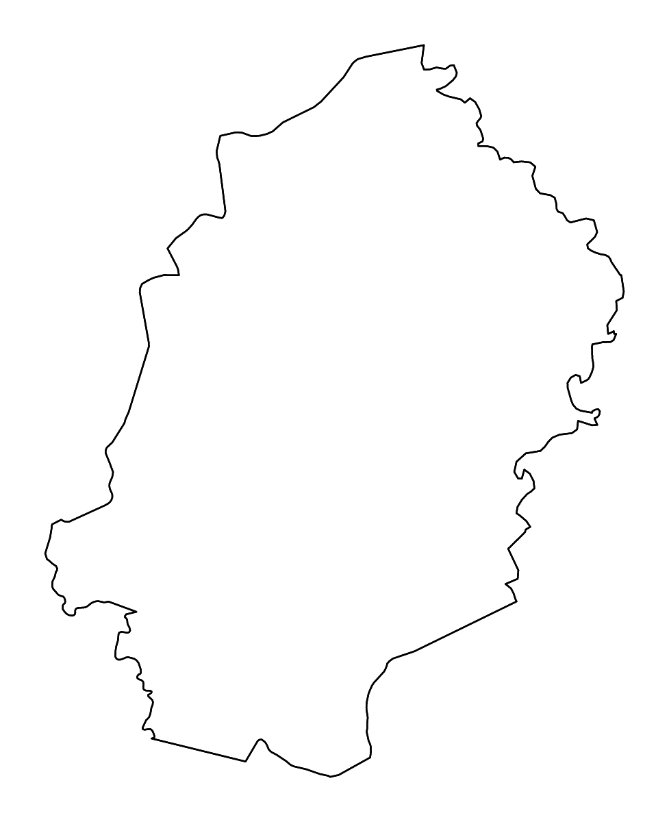 Carte de contour de N'zi-Comoé, Côte d'Ivoire avec rivières.