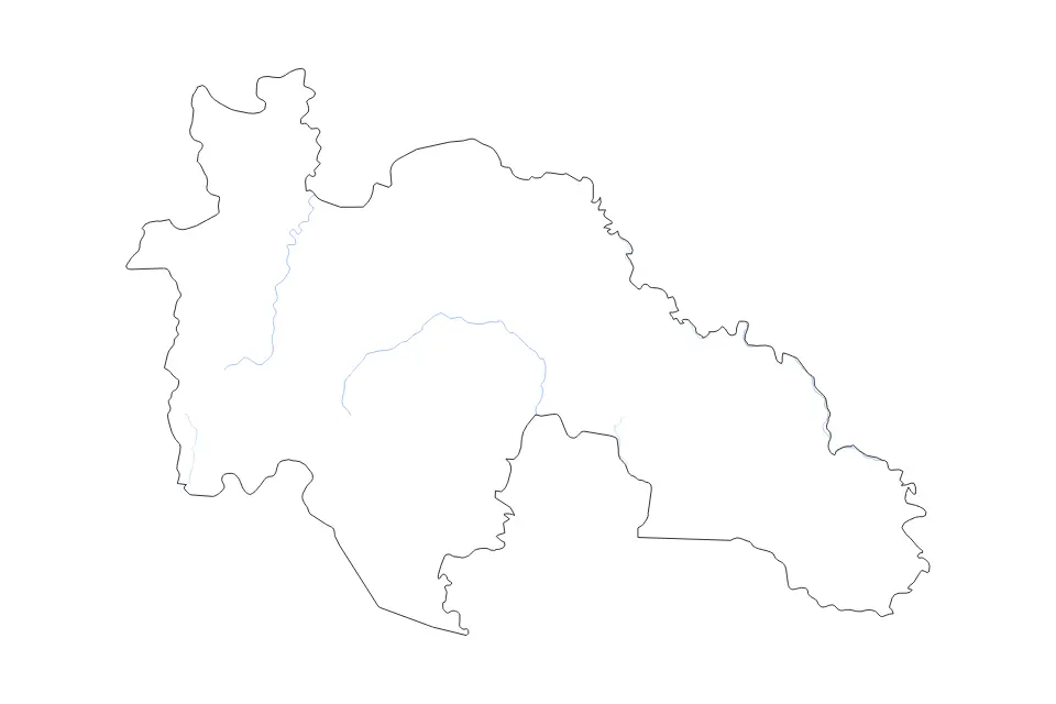 Mapa de Savanes, Cote D Ivoire de tipo contorno y ríos para África, con contorno y ríos con límites limpios.