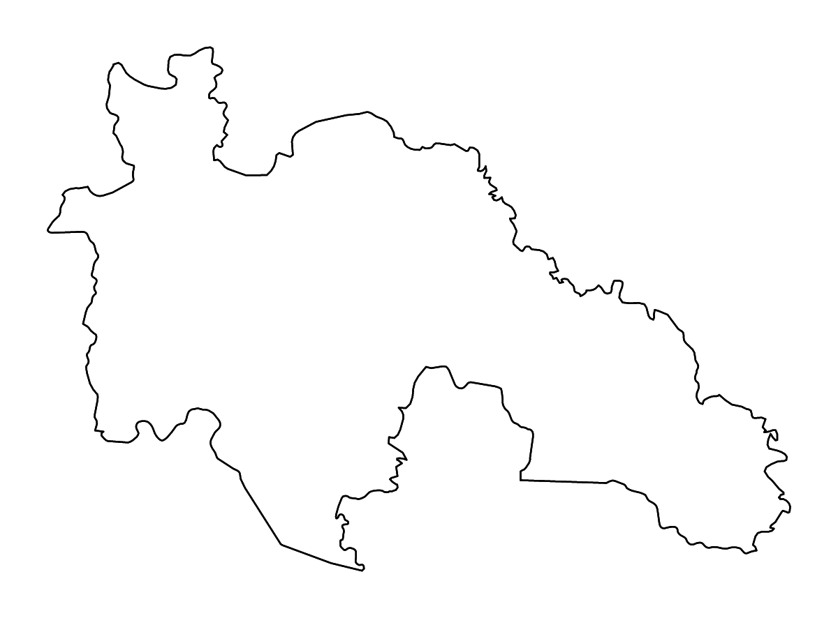 Mapa de contorno de Savanes, Côte d'Ivoire con ríos.