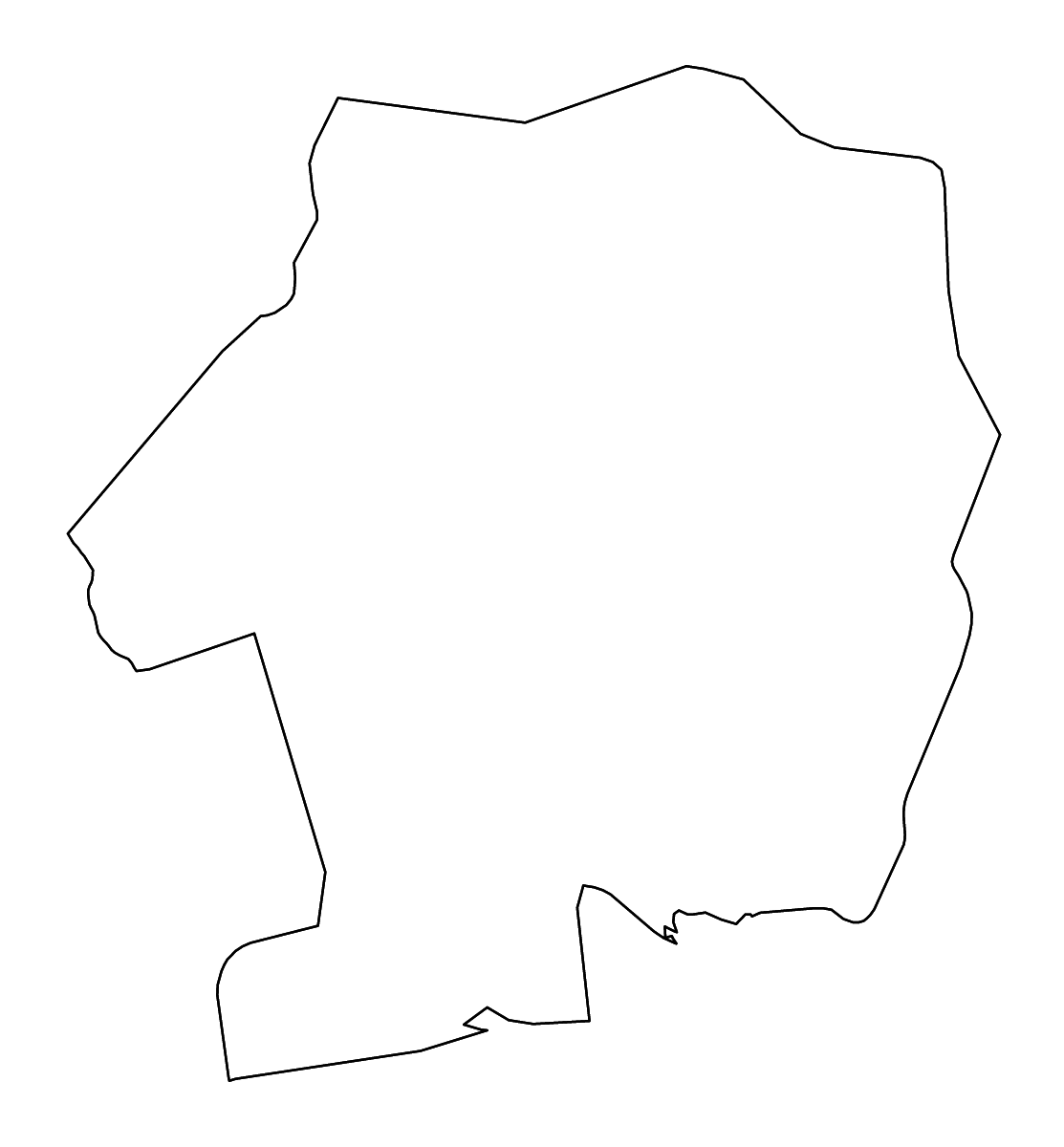 Carte de contour de Sud-Bandama, Côte d'Ivoire avec rivières.