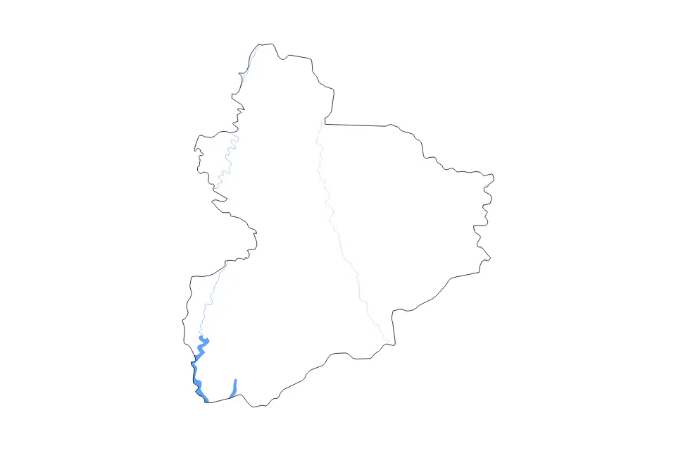Mapa de Vallée du Bandama, Cote D Ivoire de tipo contorno, lagos y ríos para África, con contorno, lagos y ríos con elementos de agua como Lac de Kossou.