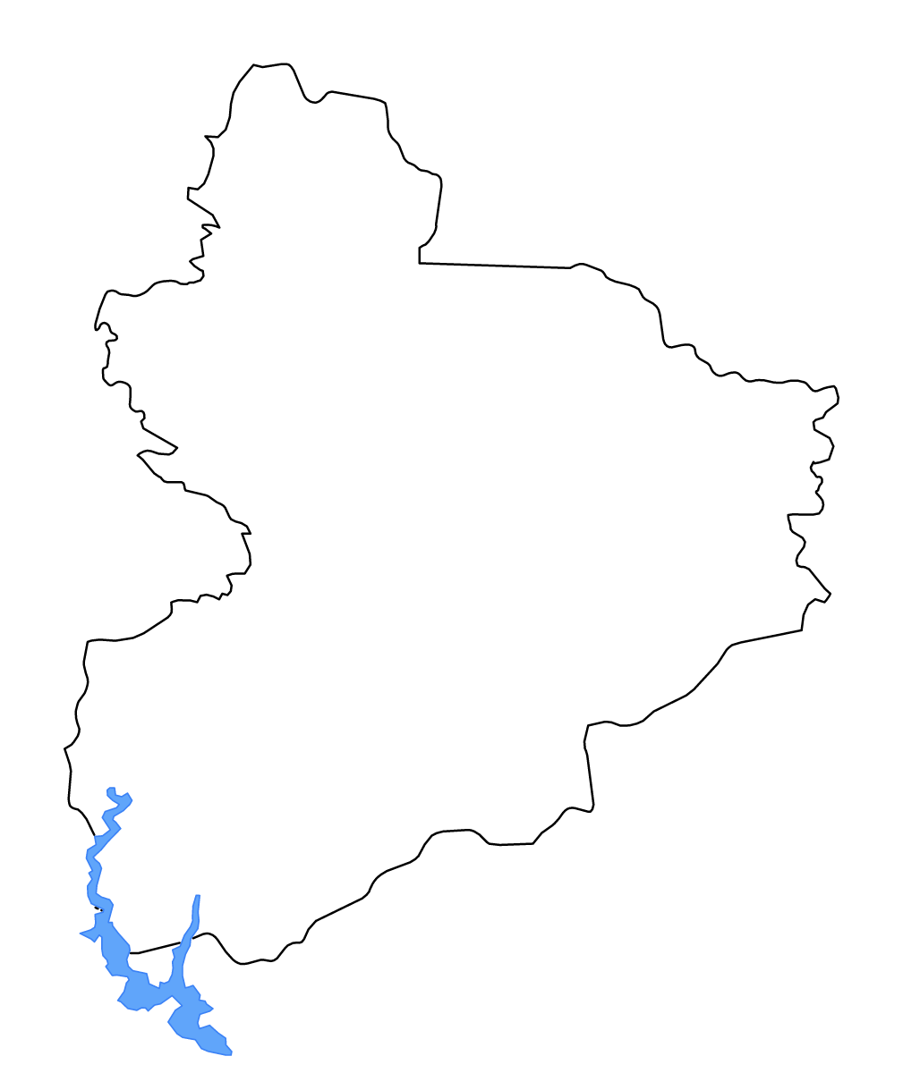 Mapa de contorno de Vallée du Bandama, Côte d'Ivoire con lagos y ríos.