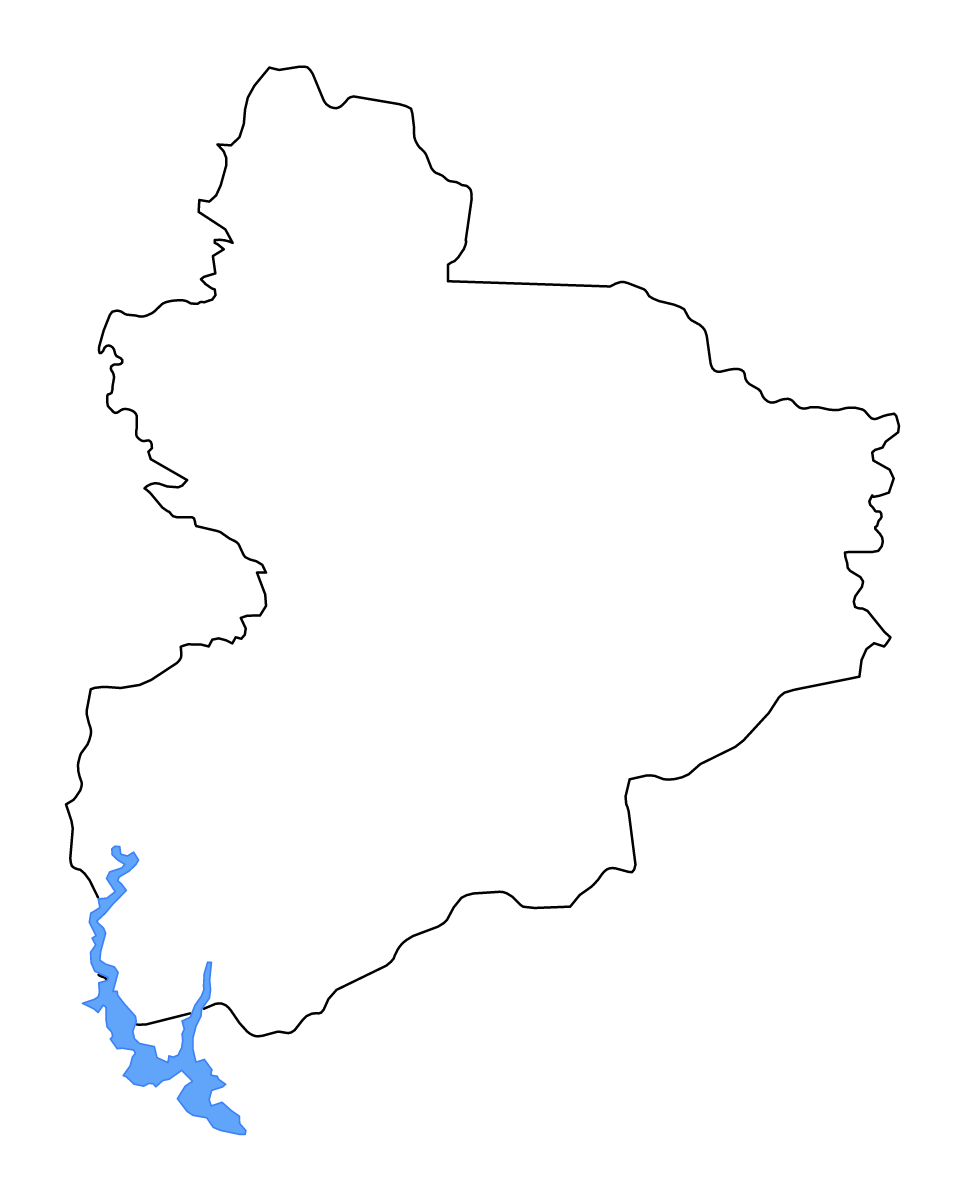 Mapa de contorno de Vallée du Bandama, Côte d'Ivoire con lagos y ríos.