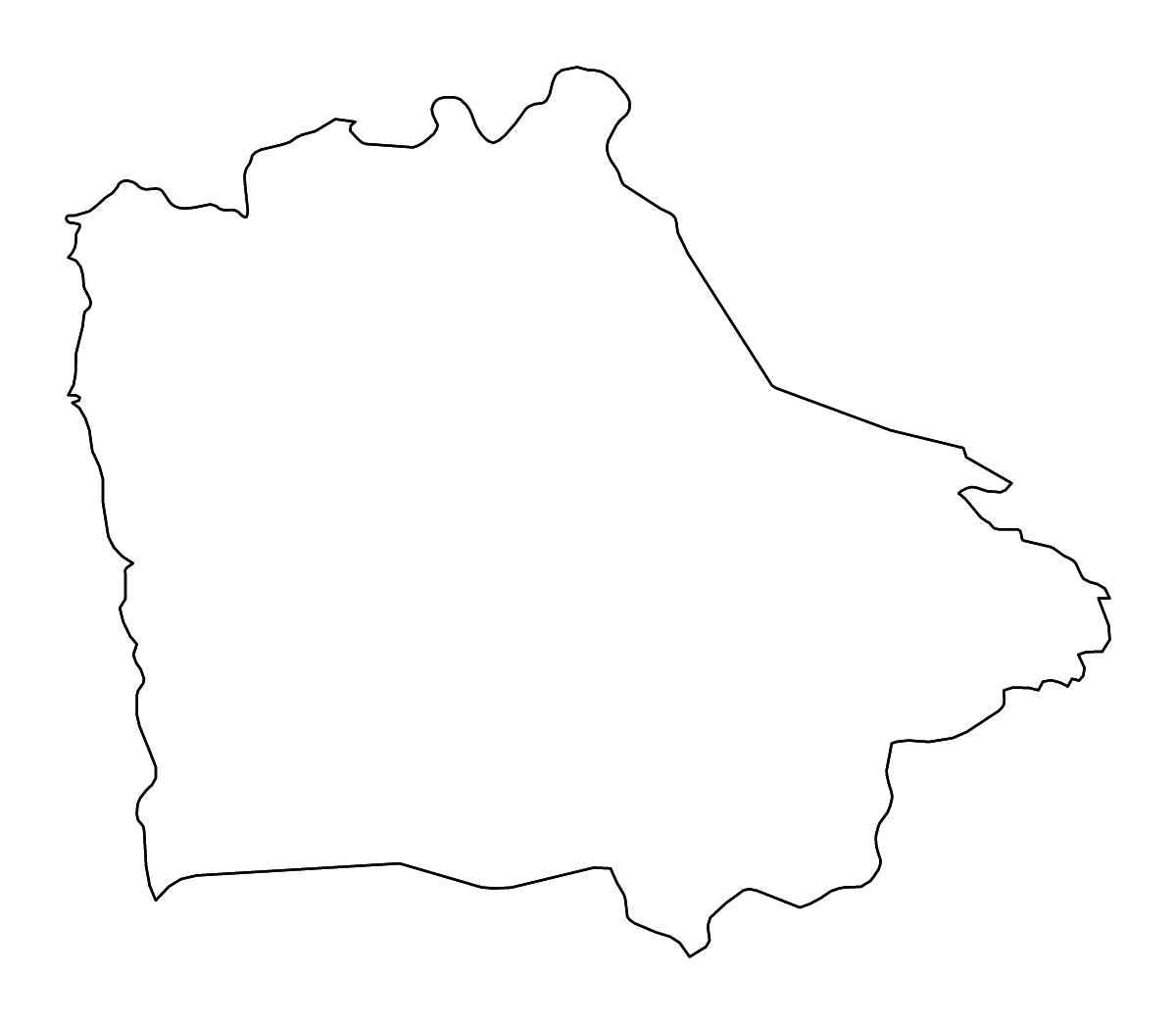 Mapa de contorno de Worodougou, Côte d'Ivoire con ríos.