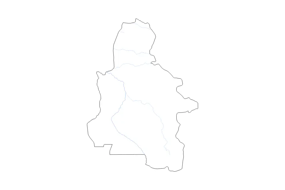 Mapa de Kasaï-Occidental, Democratic Republic Of The Congo de tipo contorno y ríos para África, con contorno y ríos con límites limpios.