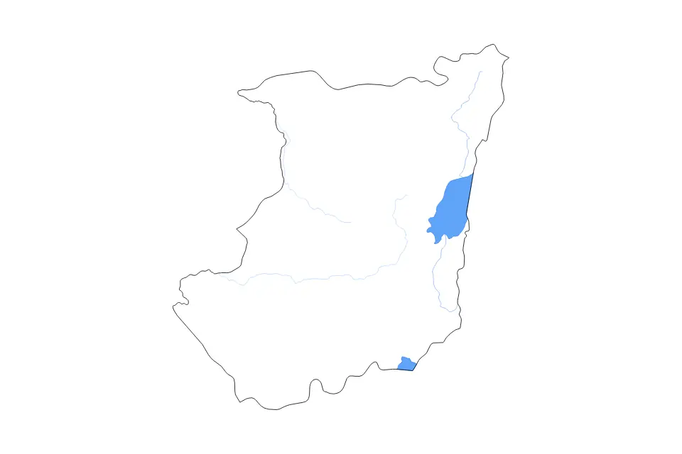 Carte de North Kivu, Democratic Republic Of The Congo de type contour, lacs et rivières pour Afrique, montrant contour, lacs et rivières avec des éléments hydrographiques comme Lake Edward et Lake Kivu.