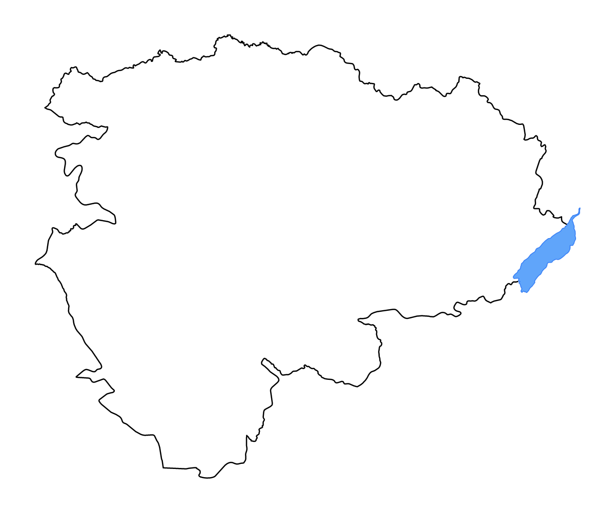 Mapa de contorno de Orientale, Democratic Republic of the Congo con lagos y ríos.