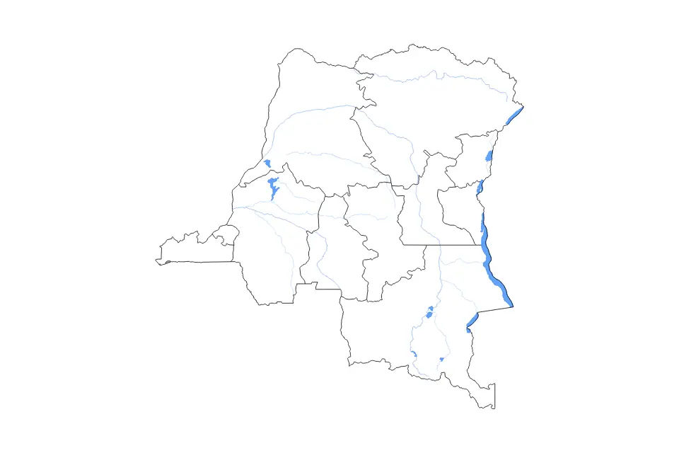 Vista previa del mapa de contorno de Democratic Republic of the Congo
