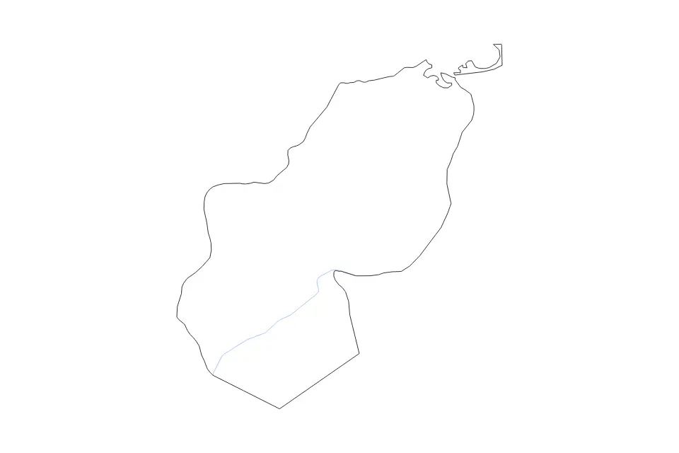 Outline map of Al Sharqia Governorate, Egypt with subdivision borders and rivers.