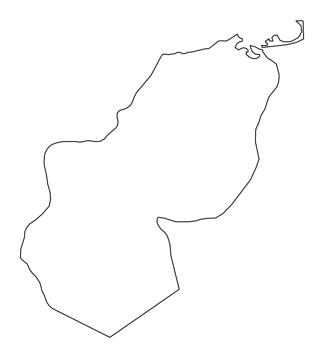 Mapa de contorno de Al Sharqia, Egypt con ríos.