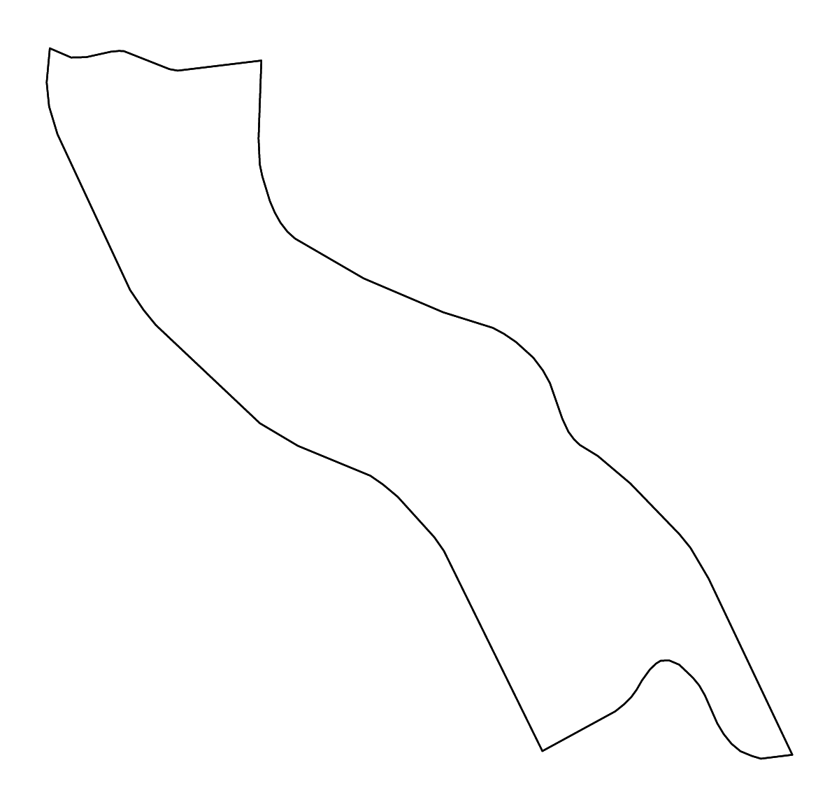 Mapa de contorno de Asyut, Egypt con ríos.