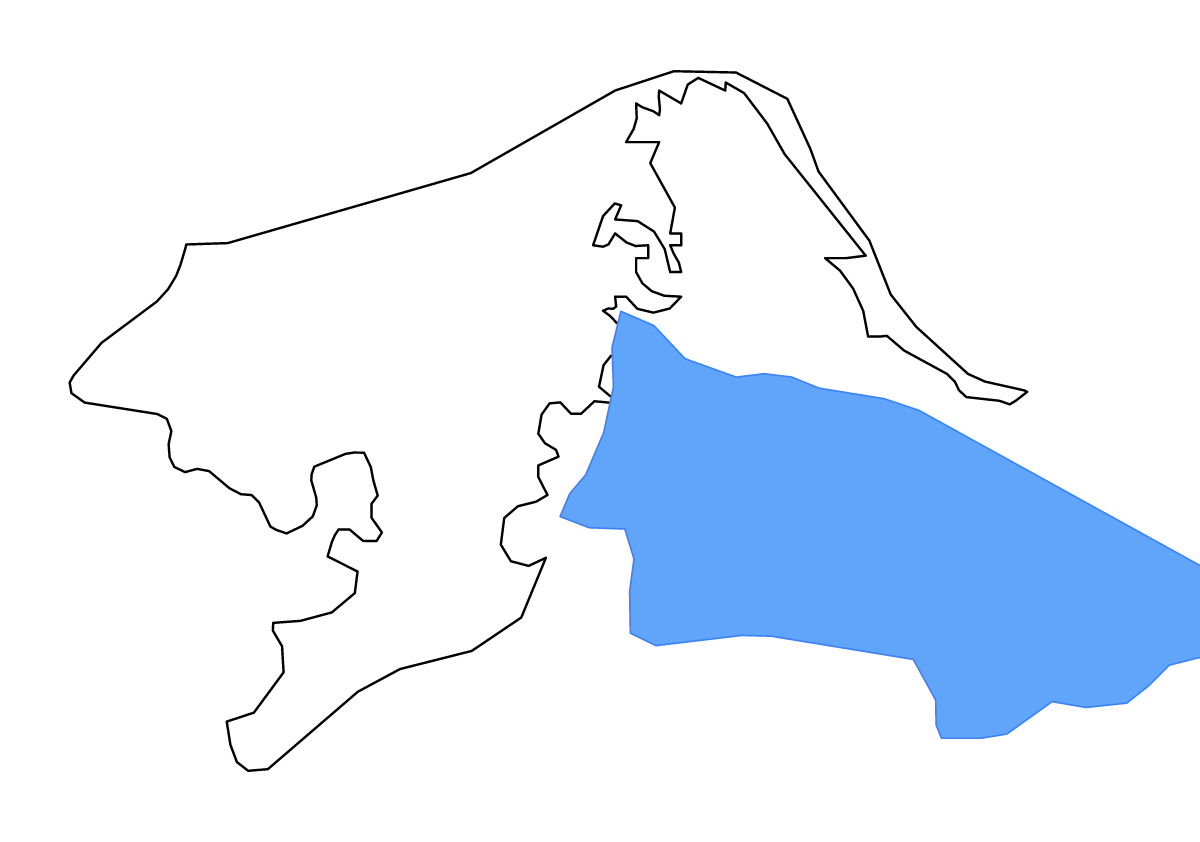 Mapa de contorno de Damietta, Egypt con lagos y ríos.