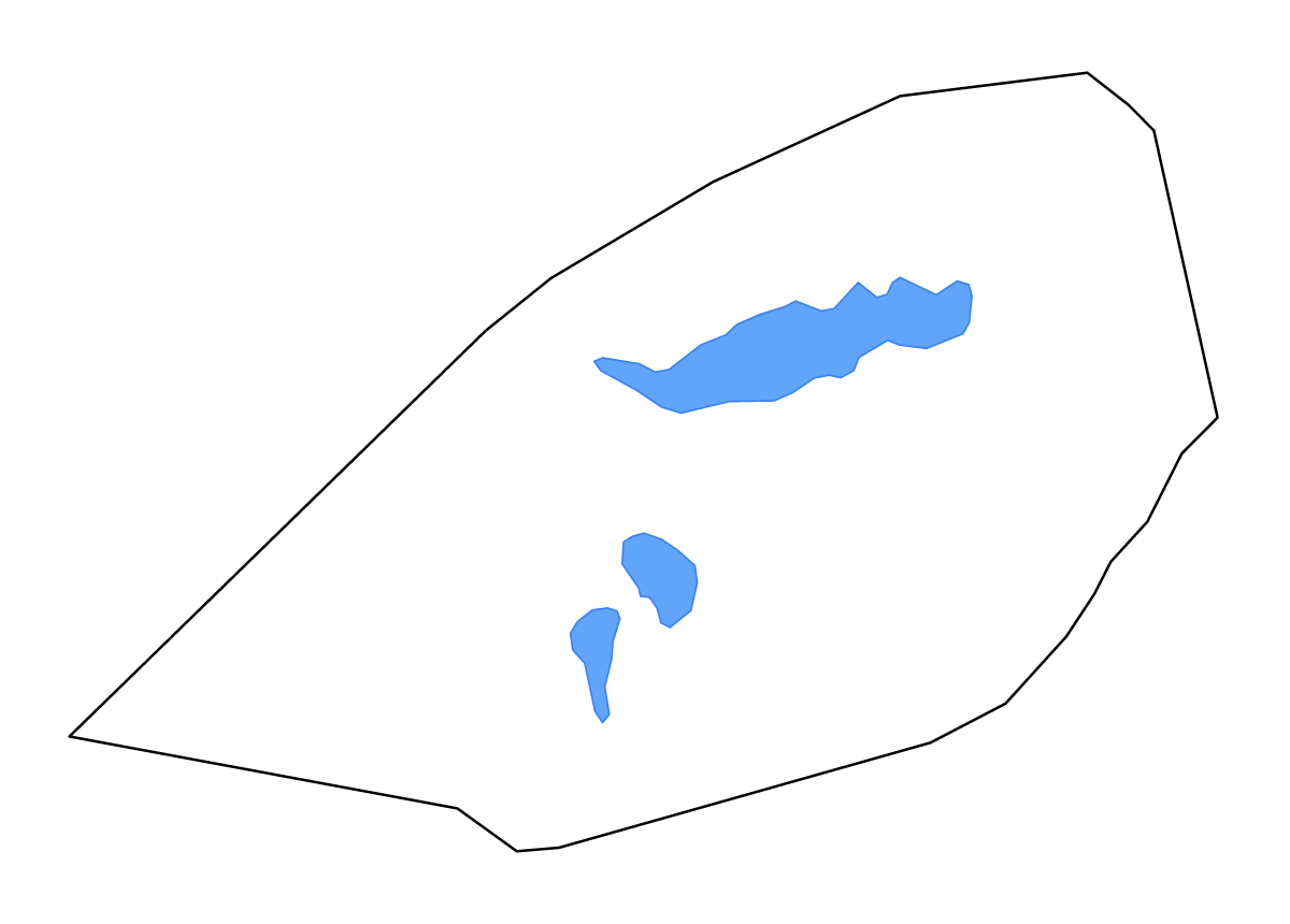 Mapa de contorno de Faiyum, Egypt con lagos.