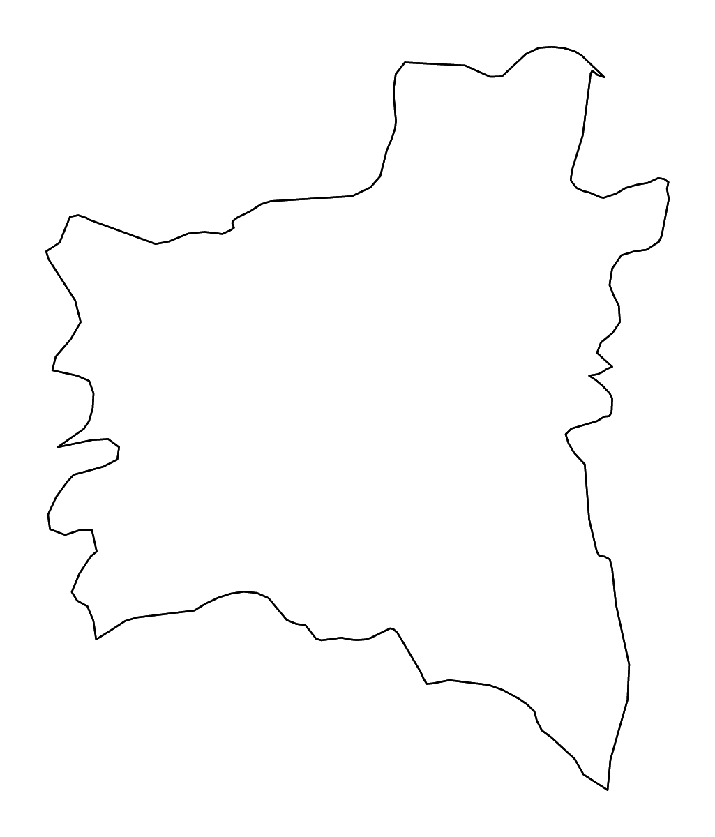 Outline map of Gharbia Governorate, Egypt with rivers.
