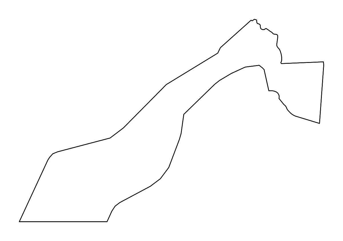 Outline map of Giza Governorate, Egypt with rivers.