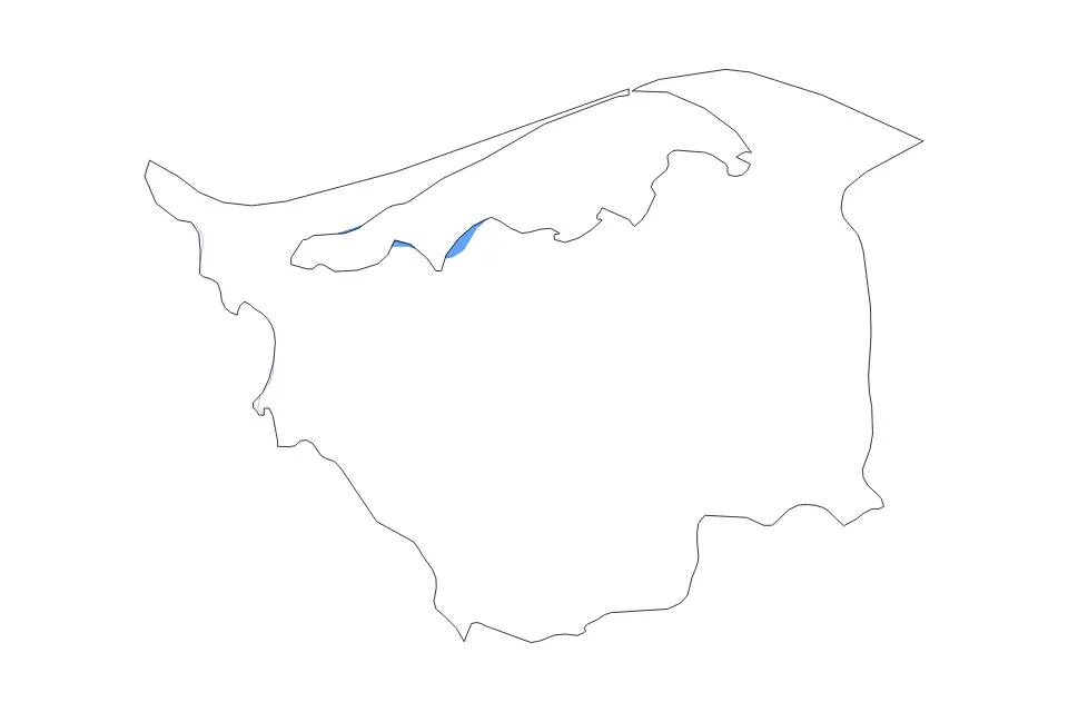 Outline map of Kafr el-Sheikh Governorate, Egypt with subdivision borders and major lakes and rivers.
