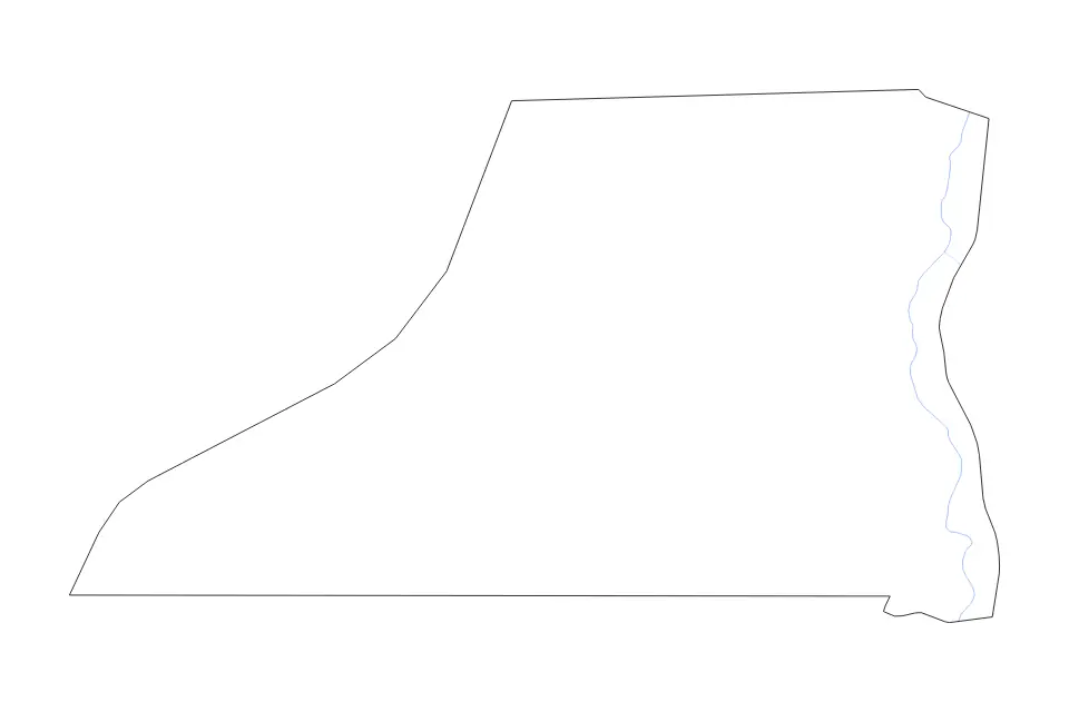 Mapa de Minya, Egypt de tipo contorno y ríos para África, con contorno y ríos con límites limpios.