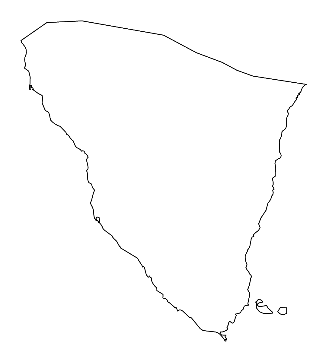 Mapa de contorno de South Sinai, Egypt con ríos.