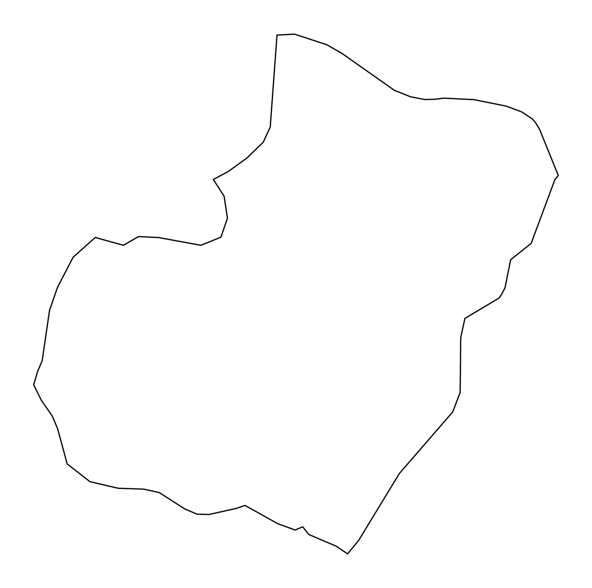 Mapa de contorno de Bioko Sur, Equatorial Guinea.