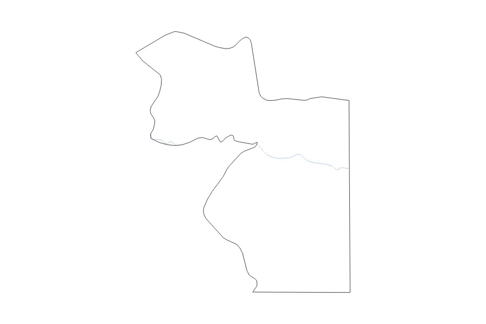 Mapa de Wele-Nzas, Equatorial Guinea de tipo contorno y ríos para África, con contorno y ríos con límites limpios.