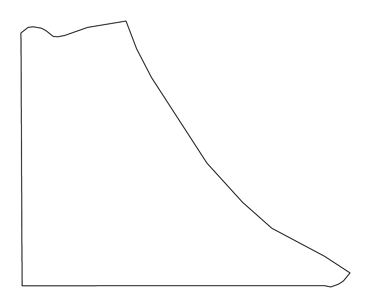 Outline map of Anseba, Eritrea with rivers.
