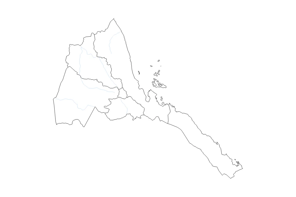 Vista previa del mapa de contorno de Eritrea