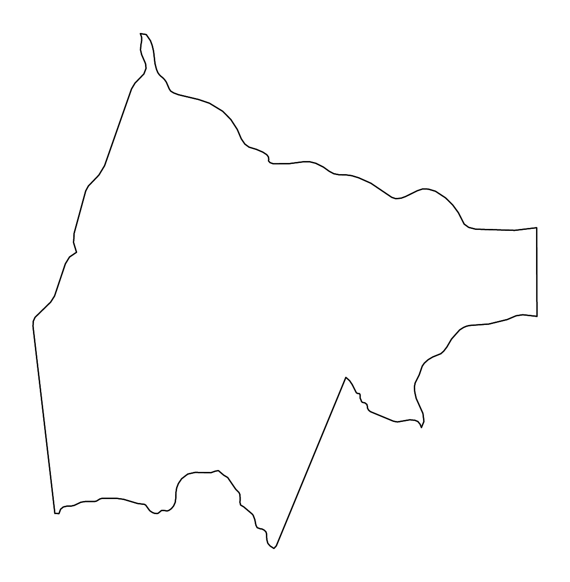 Mapa de contorno de Gash-Barka, Eritrea con ríos.