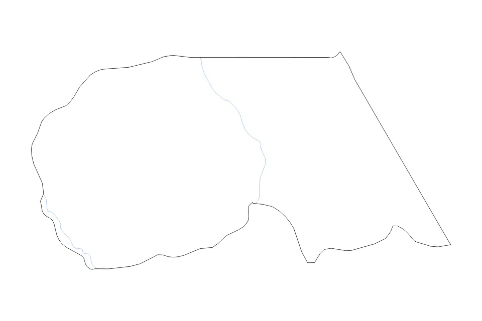 Mapa de Maekel, Eritrea de tipo contorno y ríos para África, con contorno y ríos con límites limpios.