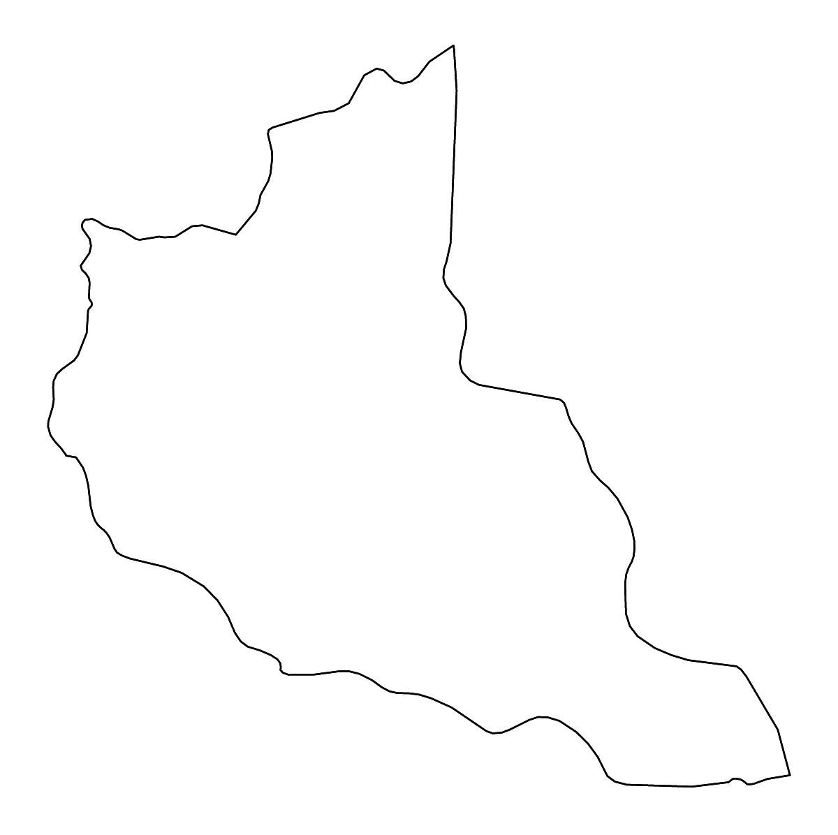Mapa de contorno de Northern Red Sea, Eritrea con ríos.