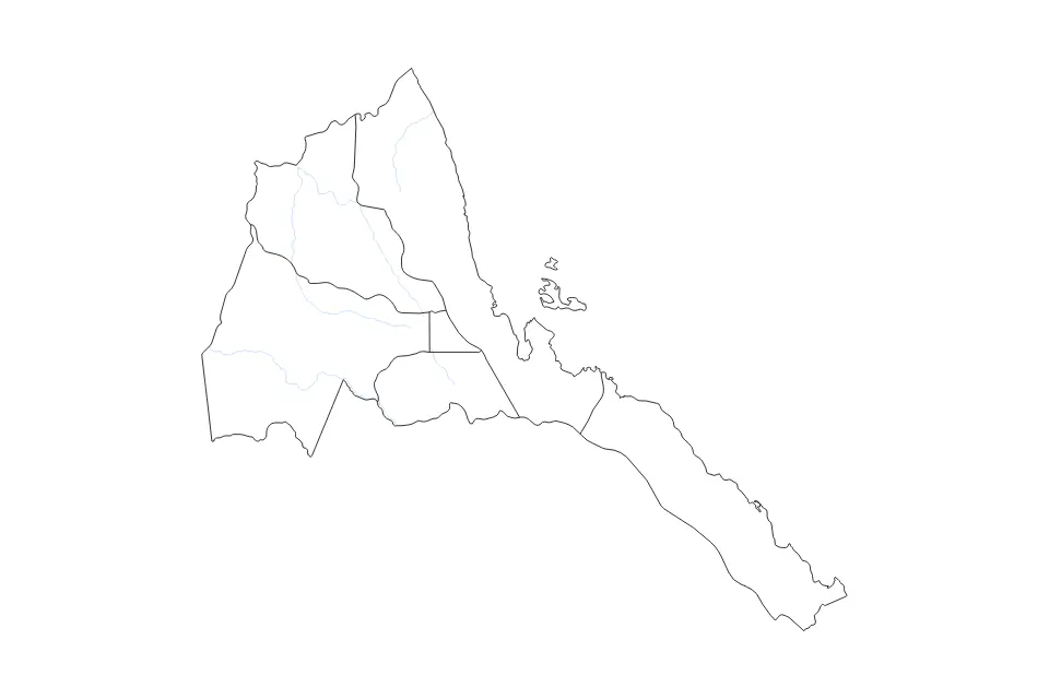 Vista previa del mapa de contorno de Eritrea