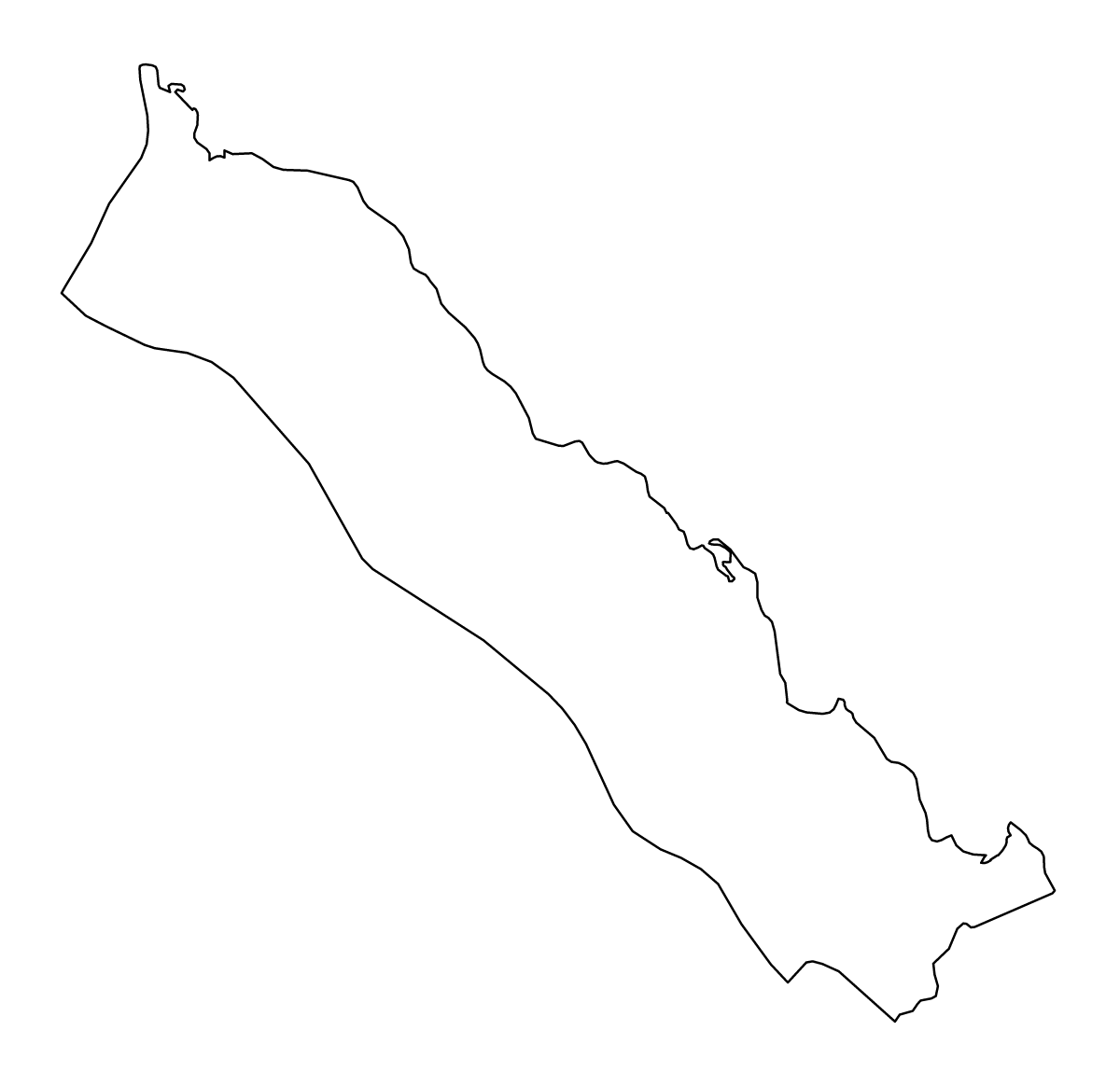 Mapa de contorno de Southern Red Sea, Eritrea.